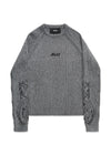 ARIA KNIT SWEAT W/ EMBROIDERY - Grey / Black-Knitwear-ALIS-Butler Loftet