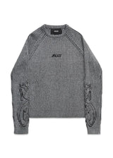 ARIA KNIT SWEAT W/ EMBROIDERY - Grey / Black-Knitwear-ALIS-Butler Loftet