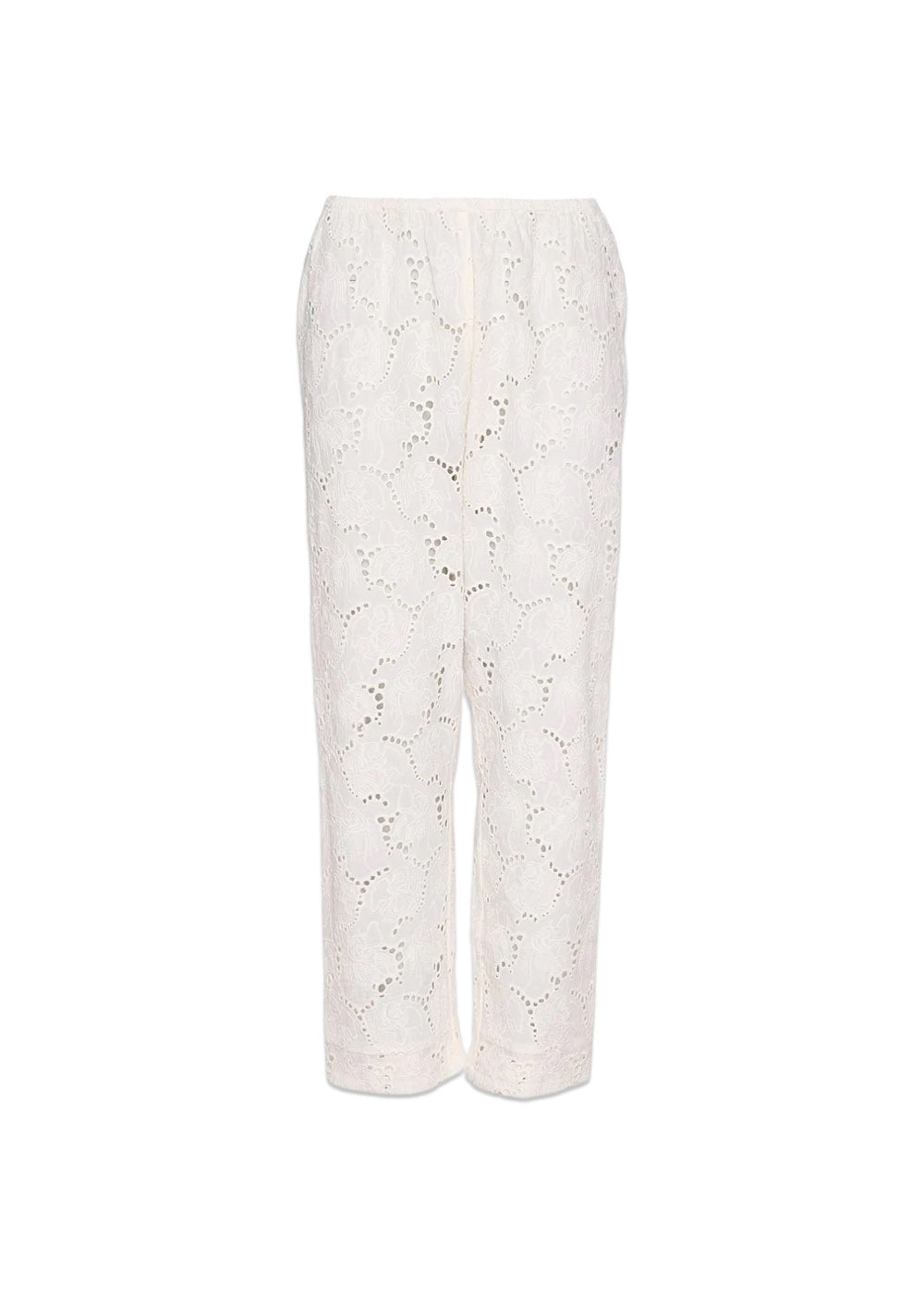 ASTA LEFTOVER BRODERIE ANGLAISE PANTS - White Swan