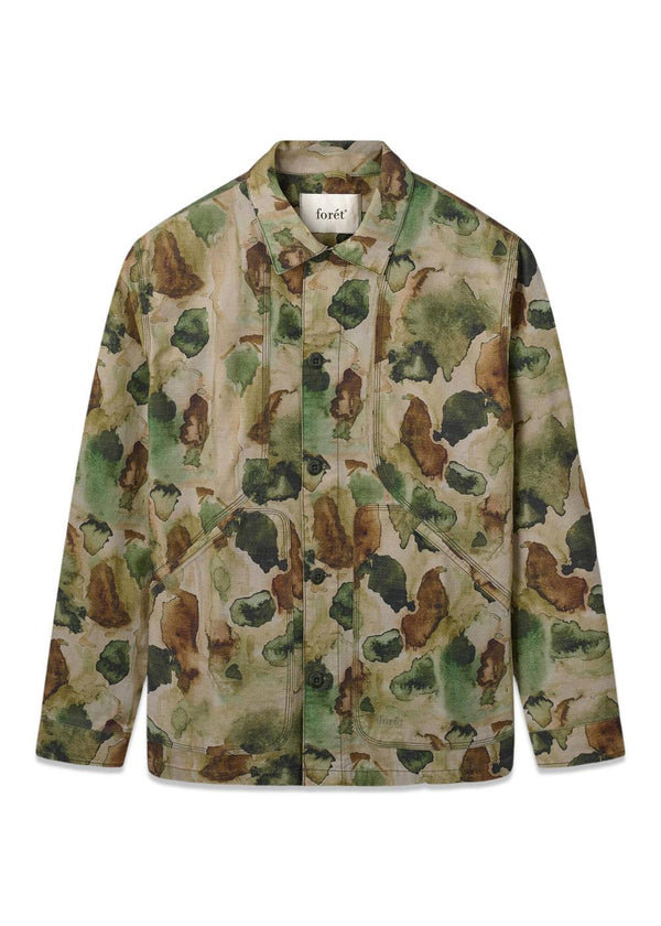 BERRY RIPSTOP OVERSHIRT - Green Print-Shirts-Forét-Butler Loftet