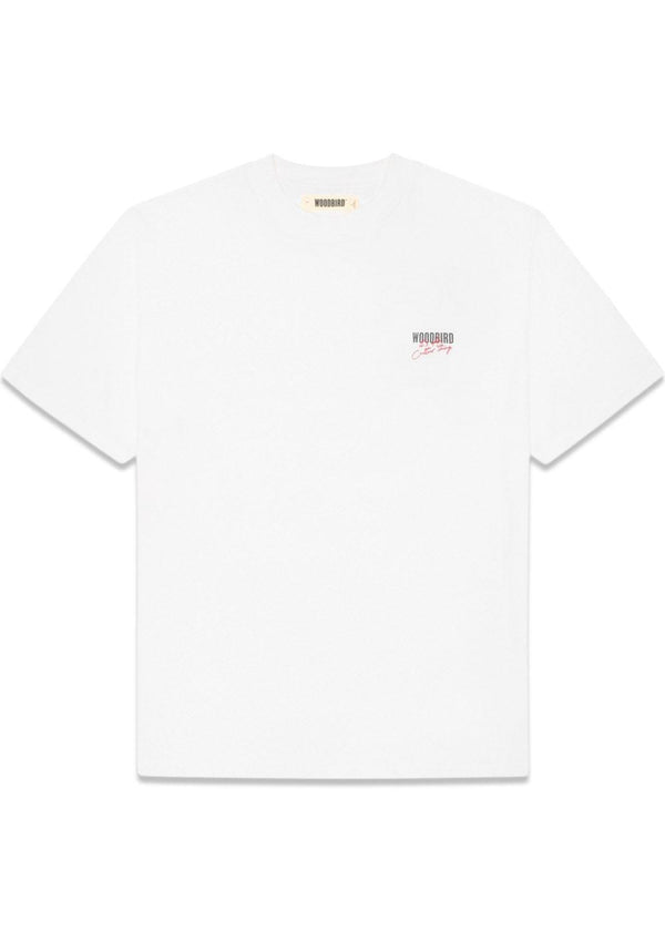Baine Ganbei Tee - White-T-shirts-Woodbird-Butler Loftet