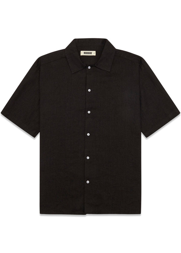 Banks Linen Shirt - Black-Shirts-Woodbird-Butler Loftet