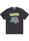 Basic Cotton Jersey Neon Puppy T-shirt - Phantom-T-shirts-Ganni-Butler Loftet
