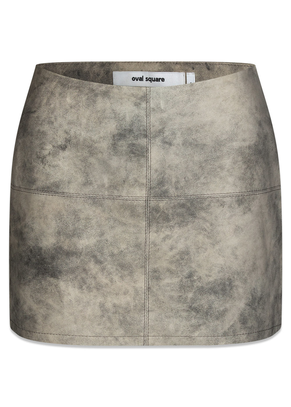Beat Leather Skirt - Grey Stone