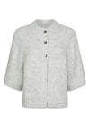Benuta Fluffy Knit Cardigan - Light Grey Melange-Knitwear-Neo Noir-Butler Loftet