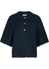 Benuta Fluffy Knit Cardigan - Navy-Knitwear-Neo Noir-Butler Loftet