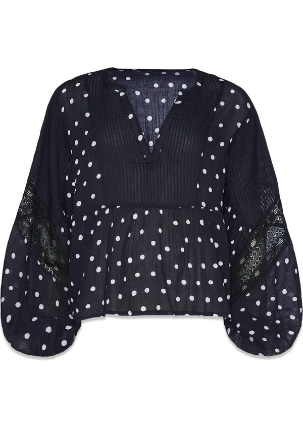 Bibi Top - Black Dots-Blouses-Sissel Edelbo-Butler Loftet