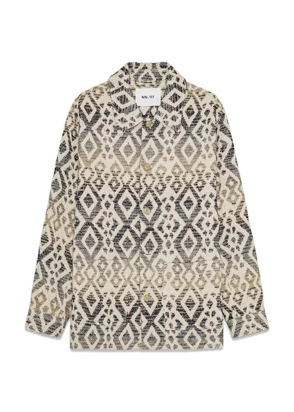 Blaze Jacquard Overshirt - Ecru Multi-Blazers-Nn. 07-Butler Loftet