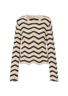CaryMD o-neck - Summer Sand Thin Black Stripe-Knitwear-Modström-Butler Loftet