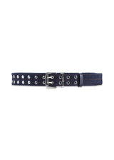 Double Eyelet Belt Denim - Dark Navy-Belts-Ganni-Butler Loftet