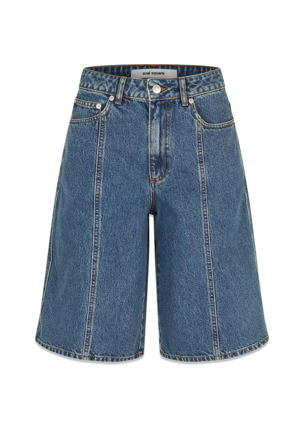 Edie Denim Shorts - 0104 Denim Blue-Shorts-Oval Square-Butler Loftet