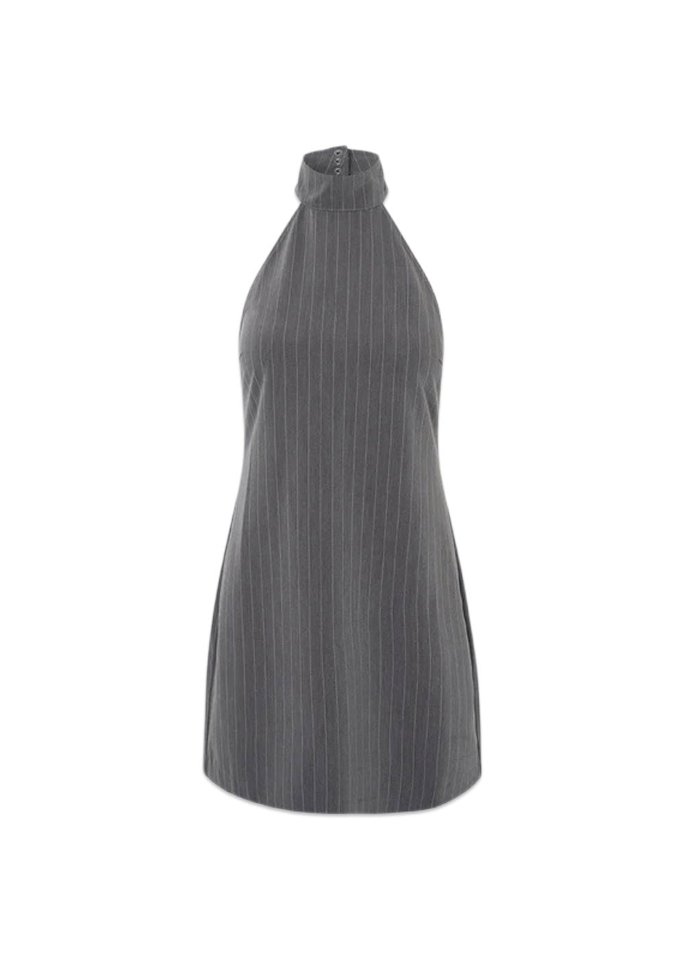 EmiliaMD halterneck dress - Grey Pinstripe