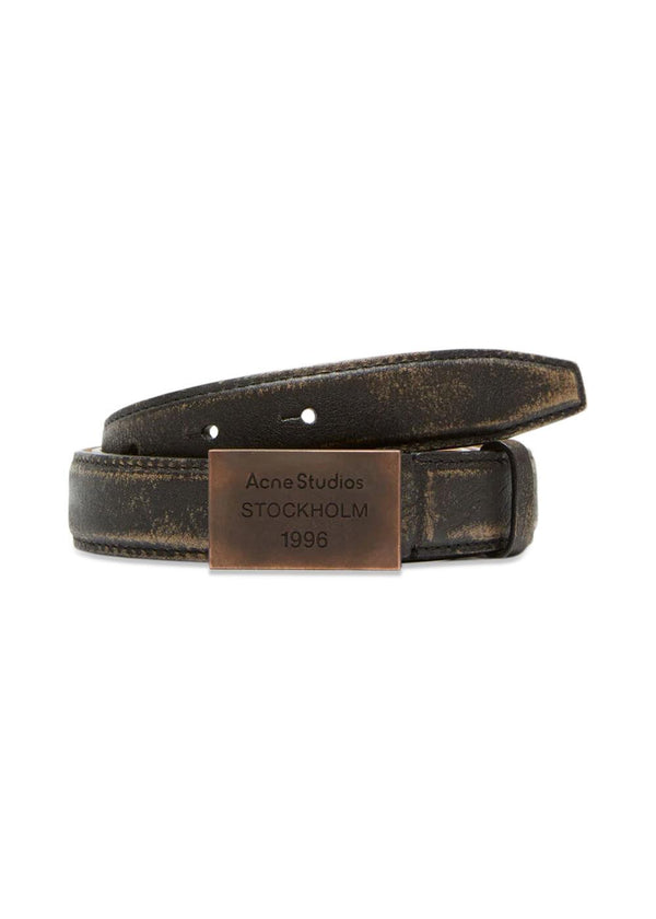Engraved Logo Leather Belt - Dark Brown-Belts-Acne Studios-Butler Loftet