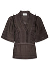 Evienne S Voile Top - Dark Brown-Top-Neo Noir-Butler Loftet