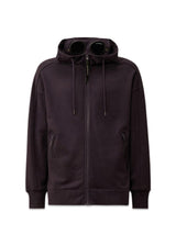 HOODED OPEN DIAGONAL RAISED FLEECE - Sort-Hoodies-C.P. Company-Butler Loftet