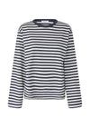 HellenMD LS stripe t-shirt - Navy Sky-Soft White Stripe-T-shirts-Modström-Butler Loftet