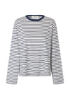 HellenMD LS stripe t-shirt - Soft Navy Stripe-T-shirts-Modström-Butler Loftet