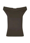 HimaMD off-shoulder top - Seal Brown-Top-Modström-Butler Loftet