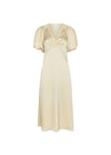 Illana Heavy Sateen Dress - Light Yellow-Dress-Neo Noir-Butler Loftet