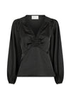 Istana Heavy Sateen Blouse - Black-Blouses-Neo Noir-Butler Loftet