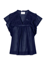 Jayla S Voile Top - Navy-Top-Neo Noir-Butler Loftet