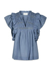 Jayla S Voile Top - Smoke Blue-Top-Neo Noir-Butler Loftet