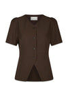 Jules Structure Blouse - Dark Brown-Blouses-Neo Noir-Butler Loftet