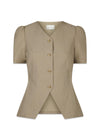 Jules Structure Blouse - Dark Taupe-Blouses-Neo Noir-Butler Loftet