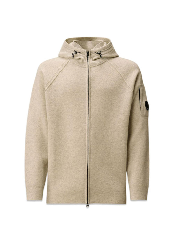 KNITWEAR CARDIGAN - Off White Melange-Knitwear-C.P. Company-Butler Loftet