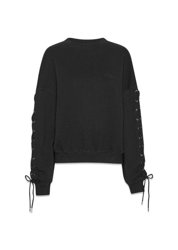 LACING CREWNECK - Black-SWEATSHIRT-Rotate-Butler Loftet