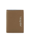 LEATHER BIFOLD WALLET WITH MARNI MENDING - Brown/Blue-Wallet/Purse-Marni-Butler Loftet