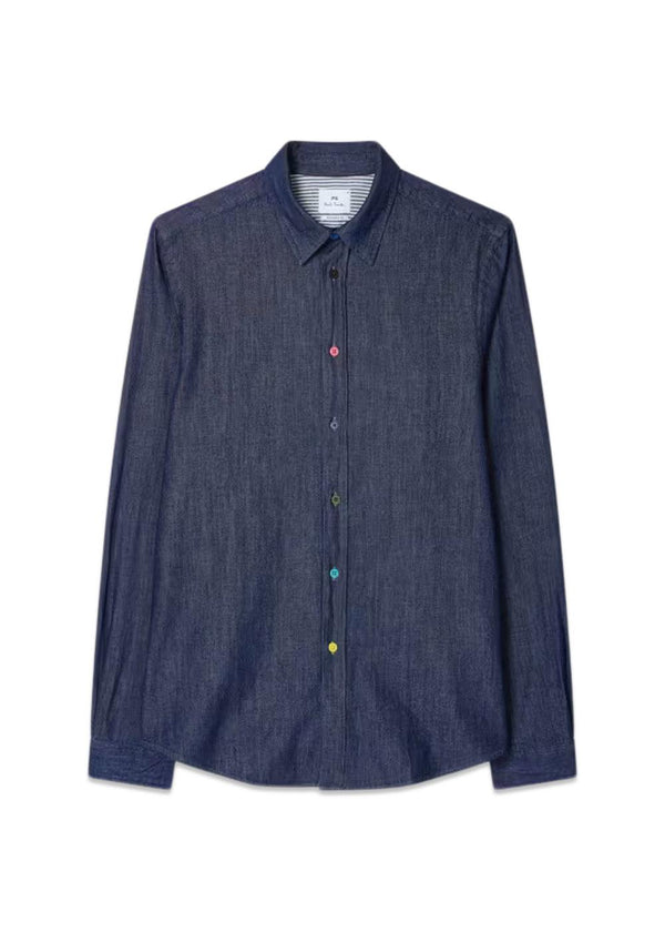 LS Tailored Fit Shirt - Rinse Denim-Shirts-Paul Smith - PS-Butler Loftet