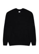 Lambswool Knitwear Crew Neck - Black-Knitwear-C.P. Company-Butler Loftet