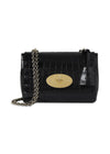 Lily Croc - Black Shiny Small Croc-Bags-Mulberry-Butler Loftet