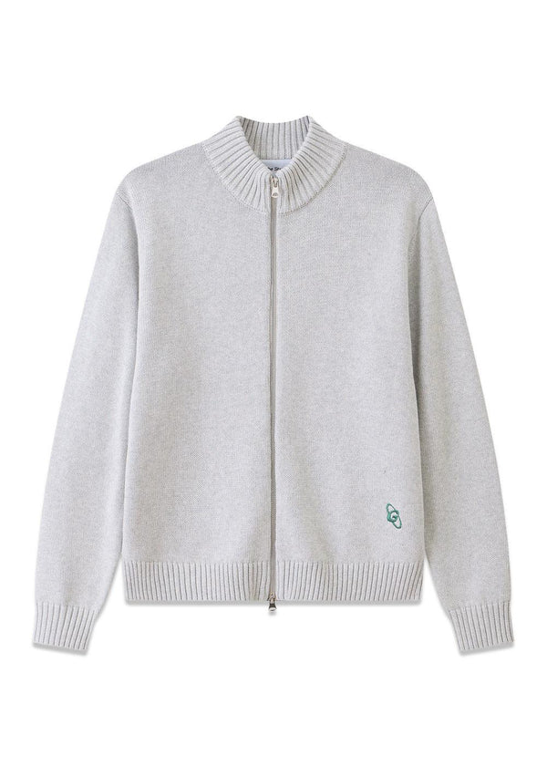 Logo Zip Knit - Light Grey-Knitwear-Globe Studios-Butler Loftet