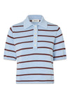 Malvamd SS stripe polo - Cashmere Blue Andorra Stripe-Knitwear-Modström-Butler Loftet