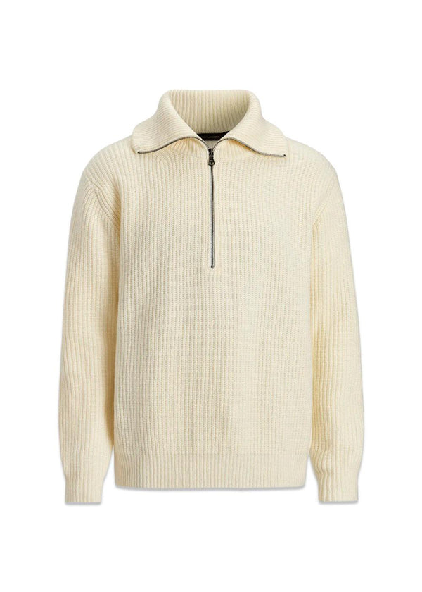 Mauritz Half zip - White Shell-Knitwear-Oscar Jacobson-Butler Loftet