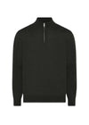 Milan 1/4 Zip - Olive Mel-Knitwear-Clipper-Butler Loftet
