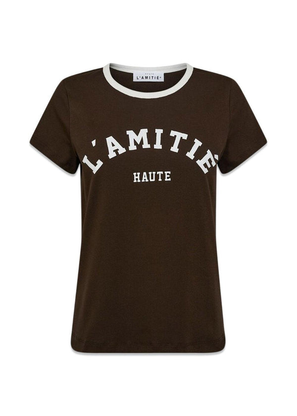 Neckline Logo Tee - Mocca-T-shirts-HAUTE L’AMITIÉ-Butler Loftet