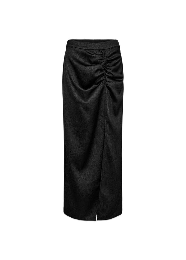 New Chrisse Drape Slit Skirt - Black-Skirts-HAUTE L’AMITIÉ-Butler Loftet