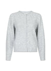 Nuna Knit Cardigan - Light Grey Melange-Knitwear-Neo Noir-Butler Loftet