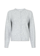 Nuna Knit Cardigan - Light Grey Melange-Knitwear-Neo Noir-Butler Loftet