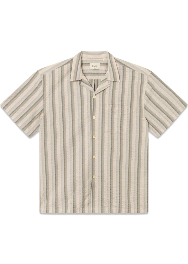 OTTER SEERSSUCKER SS SHIRT - Grey Stripe-Shirts-Forét-Butler Loftet