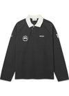 Oversized Polo - Long Sleeve - Black-T-shirts-Bareen-Butler Loftet