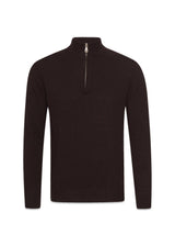 Patton Half Zip - Brown Flannel-Knitwear-Oscar Jacobson-Butler Loftet