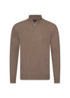 Patton Half Zip - Walnut Beige-Knitwear-Oscar Jacobson-Butler Loftet
