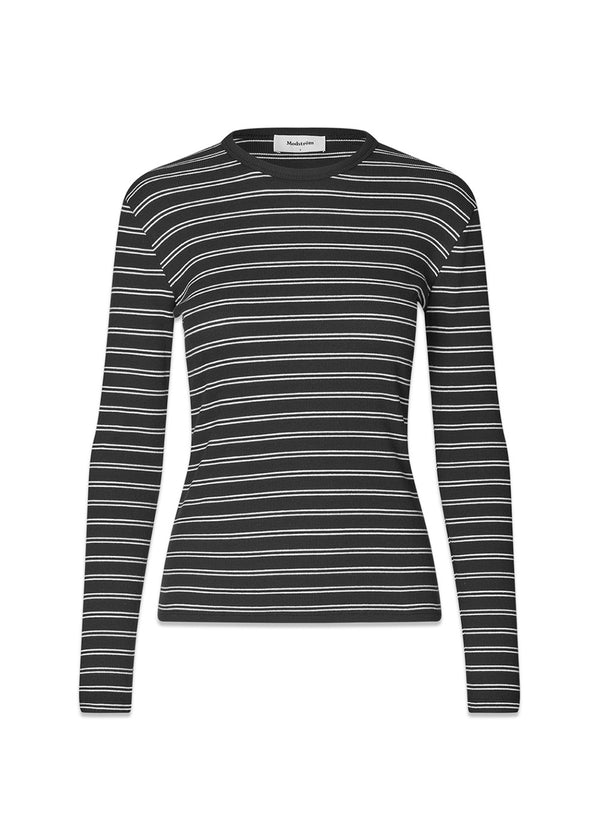 Pilmd LS stripe t-shirt - Black White Stripe-T-shirts-Modström-Butler Loftet