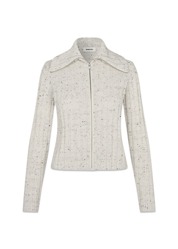 Raulmd rollneck cardigan - Sand Speckle-Knitwear-Modström-Butler Loftet