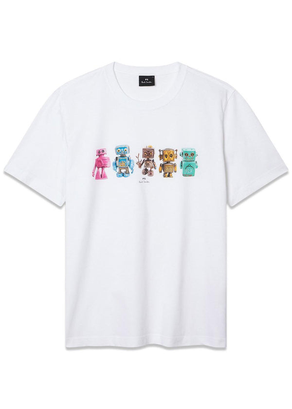 Reg Fit T-Shirt Robots - White-T-shirts-Paul Smith - PS-Butler Loftet