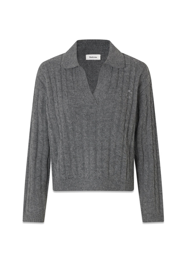 Risemd polo - Dark Grey Melange-Knitwear-Modström-Butler Loftet